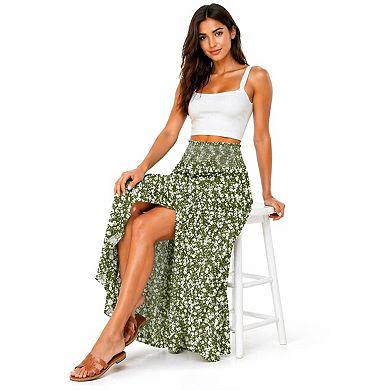 Women's Pleated Swing Maxi Skirt