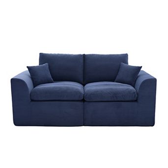 Trikiousd Modern Loveseat Cloud Sofa Couch Modular 2-Seater with Removable Covers No Assembly