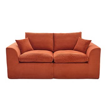 Trikiousd Modern Loveseat Cloud Sofa Couch Modular 2-Seater with Removable Covers No Assembly