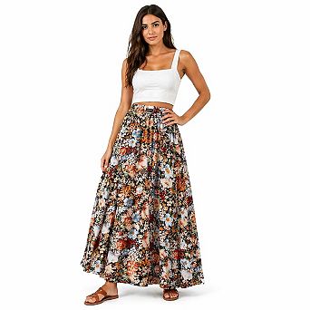 Elegant Pleated A-Line Maxi Skirt