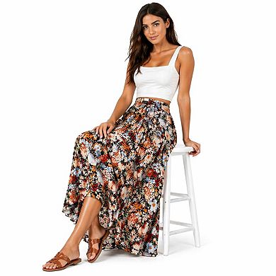 Elegant Pleated A-Line Maxi Skirt
