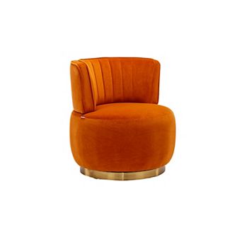 Trikiousd 360 Degree Swivel Barrel Accent Chair Velvet Round Cuddle Sofa Chair