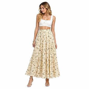 Elegant A-Line Pleated Maxi Skirt