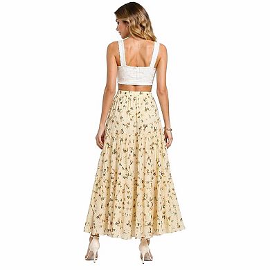 Elegant A-Line Pleated Maxi Skirt