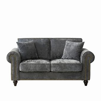 Trikiousd Modular 2-Seat Boneless Cloud Loveseat Sofa Corduroy Deep Seat Sectional Couch