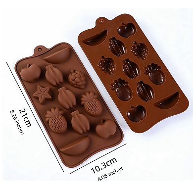 Silicone Small Fruit Chocolate Drop Mold (4.1 x 8.3 Inch)
