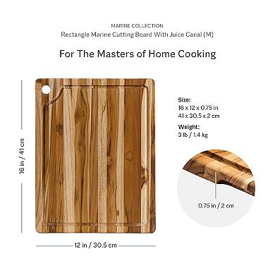 Teak Rectangular Cutting Board with Juice Canal