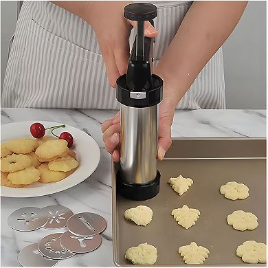 Manual Spritz Cookie & Cake Decorating Press - Perfect for Making Mini Cookies, Decorating Cakes