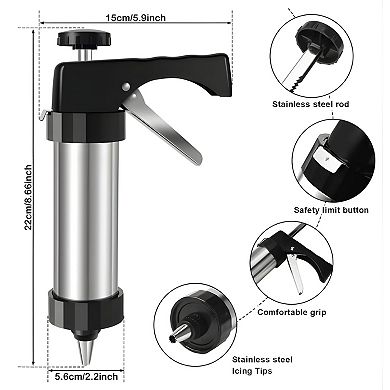 Manual Spritz Cookie & Cake Decorating Press - Perfect for Making Mini Cookies, Decorating Cakes