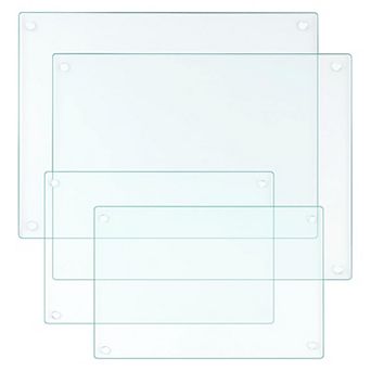 Set of 4 Clear Tempered Glass Cutting Boards