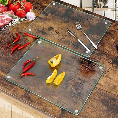 Set of 4 Clear Tempered Glass Cutting Boards