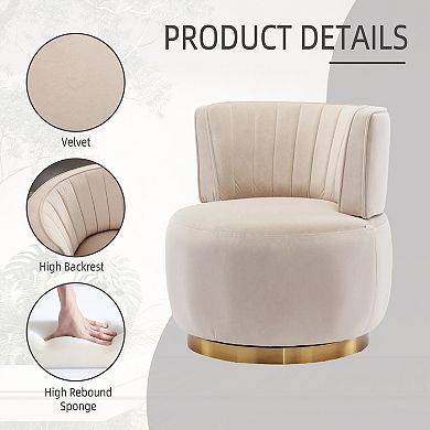 Trikiousd 360 Degree Swivel Barrel Accent Chair Velvet Round Cuddle Sofa Chair