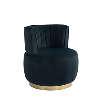 Trikiousd 360 Degree Swivel Barrel Accent Chair Velvet Round Cuddle Sofa Chair