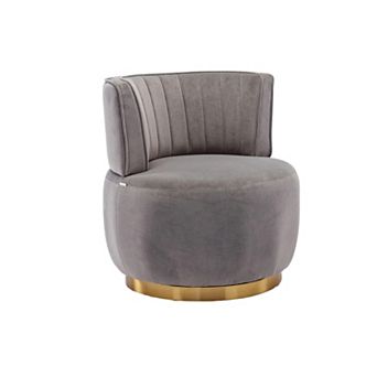 Trikiousd 360 Degree Swivel Barrel Accent Chair Velvet Round Cuddle Sofa Chair