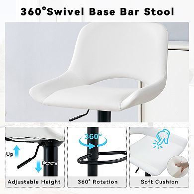 Trikiousd Swivel Adjustable Bar Stools Set of 2 Modern Counter Chairs