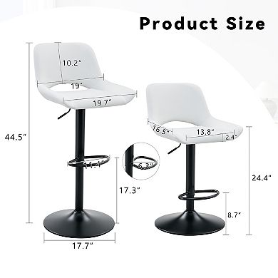 Trikiousd Swivel Adjustable Bar Stools Set of 2 Modern Counter Chairs