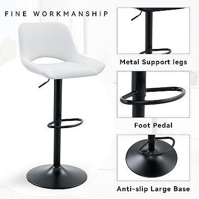 Trikiousd Swivel Adjustable Bar Stools Set of 2 Modern Counter Chairs