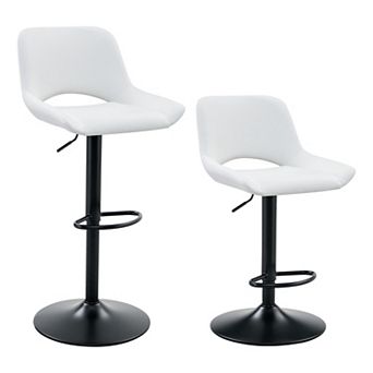 Trikiousd Swivel Adjustable Bar Stools Set of 2 Modern Counter Chairs