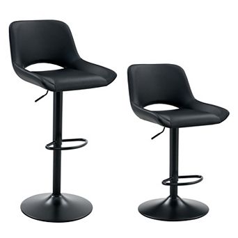 Trikiousd Swivel Adjustable Bar Stools Set of 2 Modern Counter Chairs