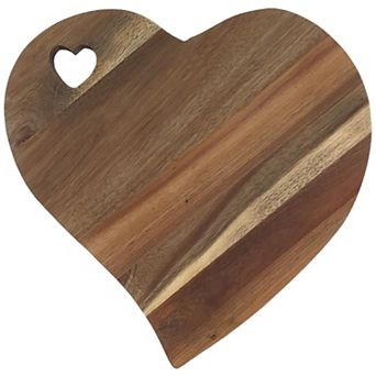 Heart-Shaped Acacia Wood Charcuterie Board