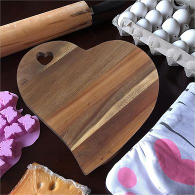 Heart-Shaped Acacia Wood Charcuterie Board