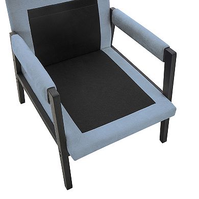 Trikiousd Mid-Century Modern Chenille Accent Armchair with Wood Frame Lounge Chair