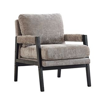 Trikiousd Mid-Century Modern Chenille Accent Armchair with Wood Frame Lounge Chair