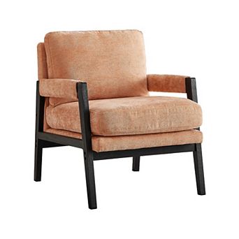 Trikiousd Mid-Century Modern Chenille Accent Armchair with Wood Frame Lounge Chair