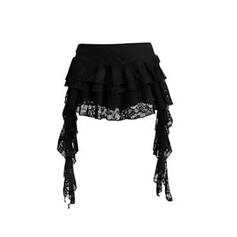 Women Flowy Ruffle Pleated Skirt