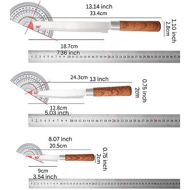7-Piece Stainless Steel Knife Set with Wooden Handles