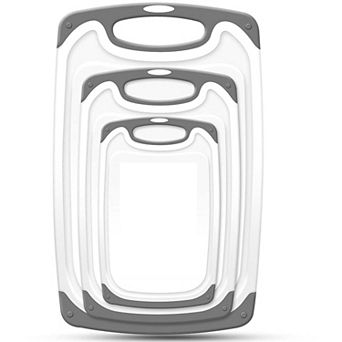 4 pc Plastic Chopping Board Set, Gray