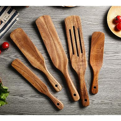 5-Pc Teak Wooden Spurtle Set