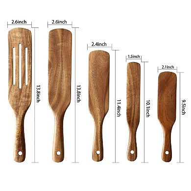 5-Pc Teak Wooden Spurtle Set