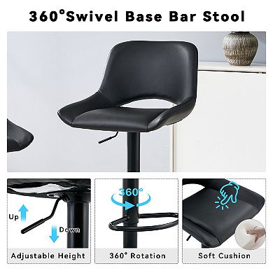 Trikiousd Set of 2 Modern Swivel Bar Stools with Footrest Kitchen Chairs