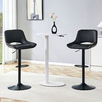 Trikiousd Set of 2 Modern Swivel Bar Stools with Footrest Kitchen Chairs