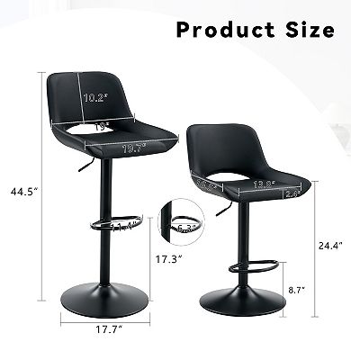 Trikiousd Set of 2 Modern Swivel Bar Stools with Footrest Kitchen Chairs