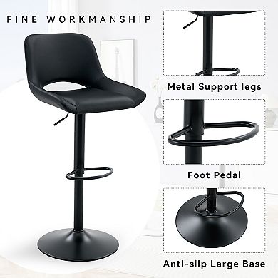 Trikiousd Set of 2 Modern Swivel Bar Stools with Footrest Kitchen Chairs