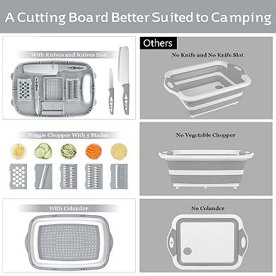 9-in-1 Collapsible Camping Cutting Board