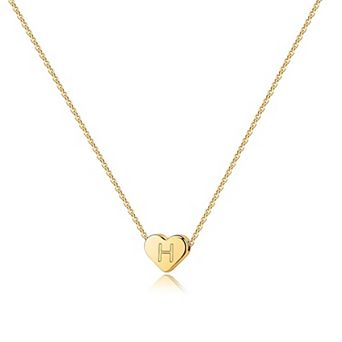 Dainty Heart Pendant Initial Necklace