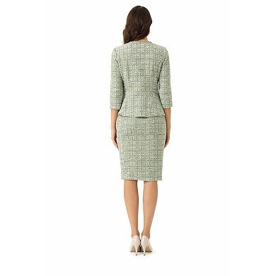 Women Formal Tweed Skirt Set