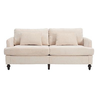 Trikiousd Mid Century Modern Chenille 2-Seat Loveseat Sofa Upholstered Couch