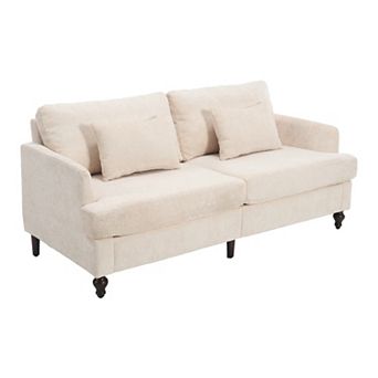 Trikiousd Mid Century Modern Chenille 2-Seat Loveseat Sofa Upholstered Couch