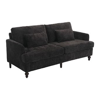 Trikiousd Mid Century Modern Chenille 2-Seat Loveseat Sofa Upholstered Couch