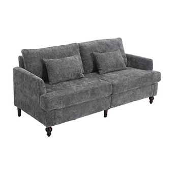 Trikiousd Mid Century Modern Chenille 2-Seat Loveseat Sofa Upholstered Couch