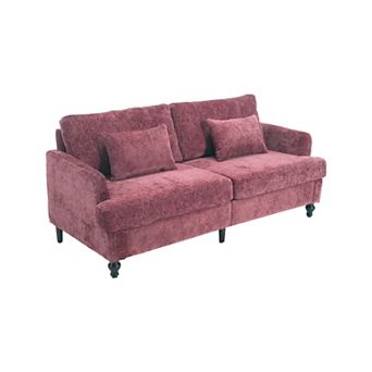 Trikiousd Mid Century Modern Chenille 2-Seat Loveseat Sofa Upholstered Couch