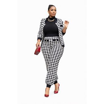 Women Office Check Suit Set