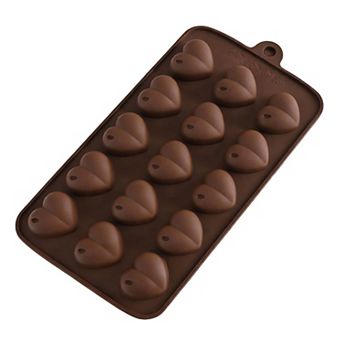 Silicone Heart Design Chocolate Drop Mold (4.1 x 8.3 Inch) - Makes 15 Chocolate Drops