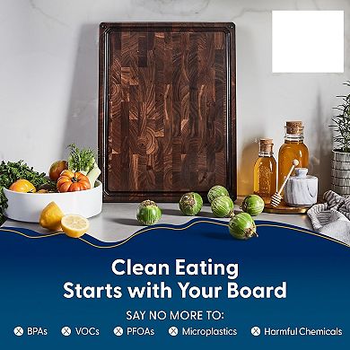 USA-Made Black Walnut Cutting Board with Juice Groove