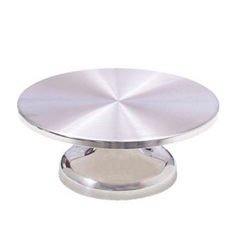 12" Premium Stainless Steel Revolving Cake Decorating Turntable Stand with 360 Rotation