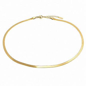 Flat Snake Chain Choker Necklace